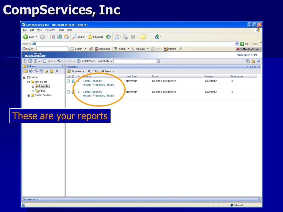 CompServices, Inc These are your reports