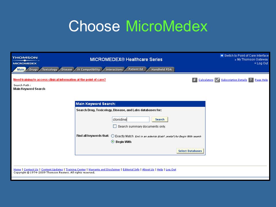 Choose MicroMedex