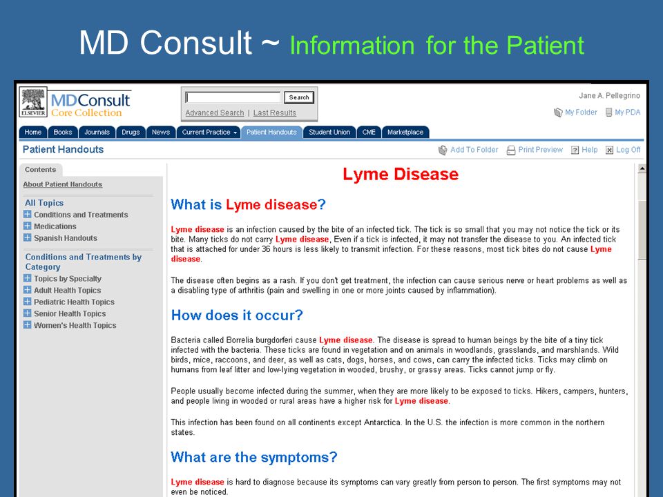 MD Consult ~ Information for the Patient
