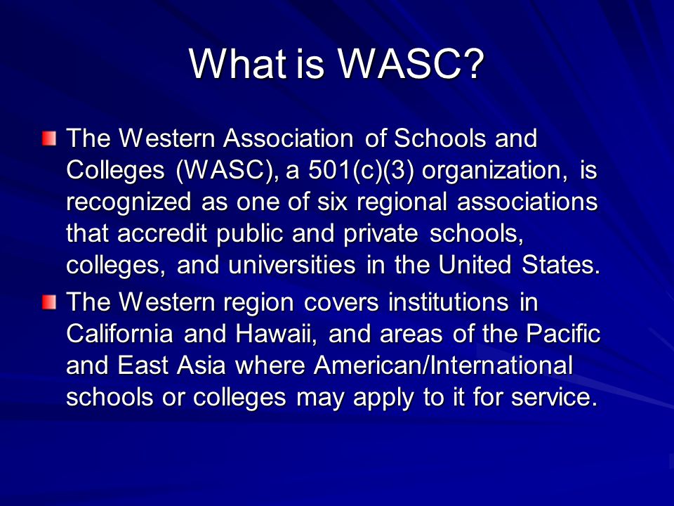 What is WASC.