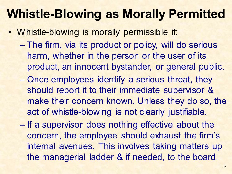 Je Whistle-Flowing morálně přípustný?