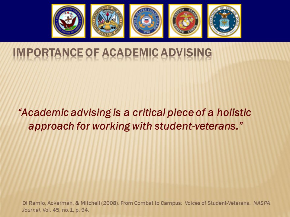 Di Ramio, Ackerman, & Mitchell (2008). From Combat to Campus: Voices of Student-Veterans.
