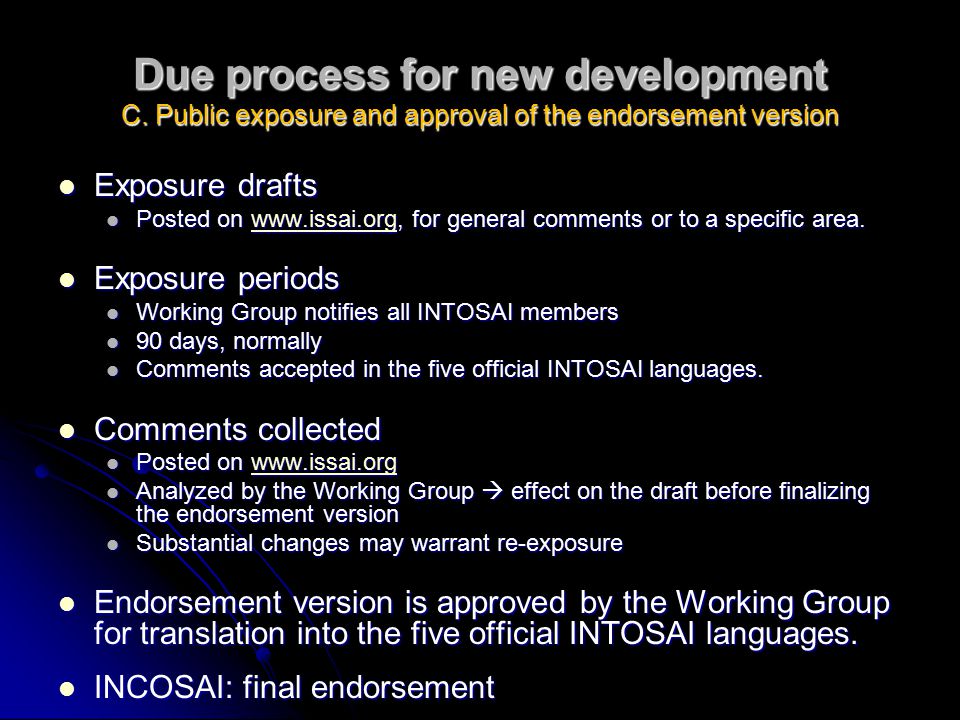 Due process for new development C.