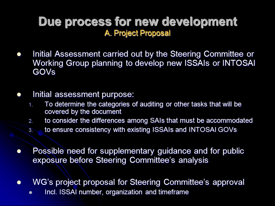 Due process for new development A.