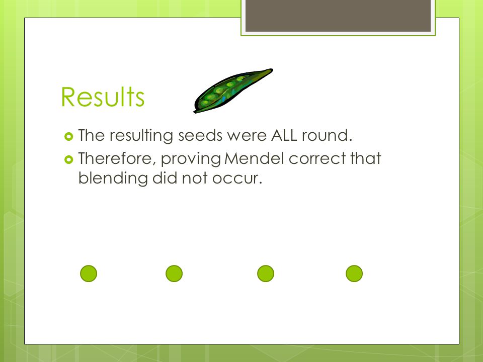 Results  The resulting seeds were ALL round.