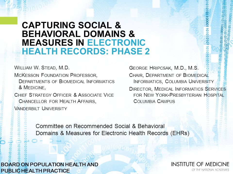 Capturing Social and Behavioral Domains and Measures in Electronic Health Records: Phase 2