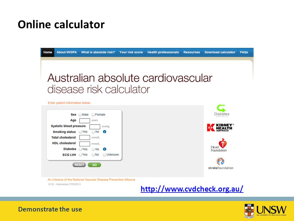 Online calculator Demonstrate the use