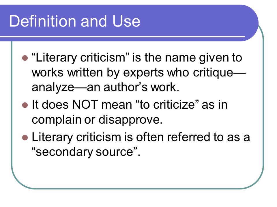 what is literary critique