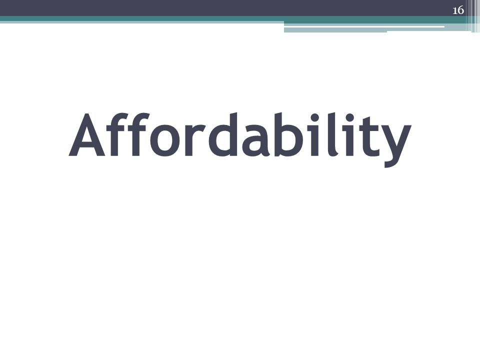 Affordability 16