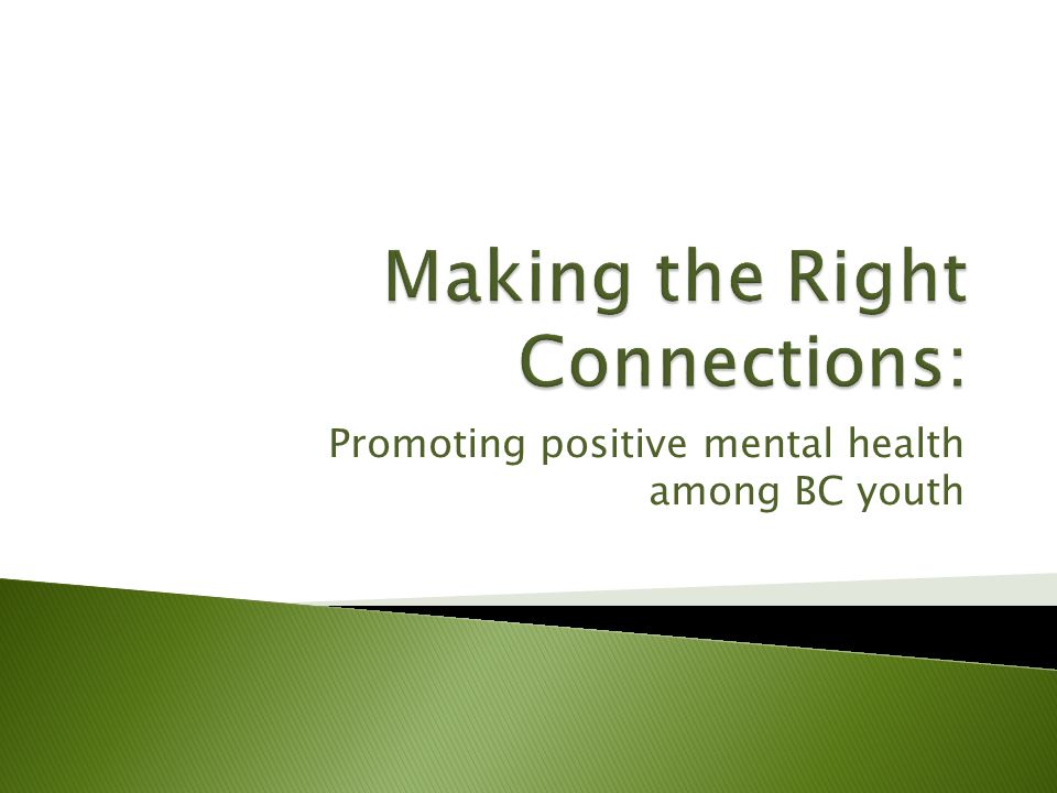 Promoting positive mental health among BC youth