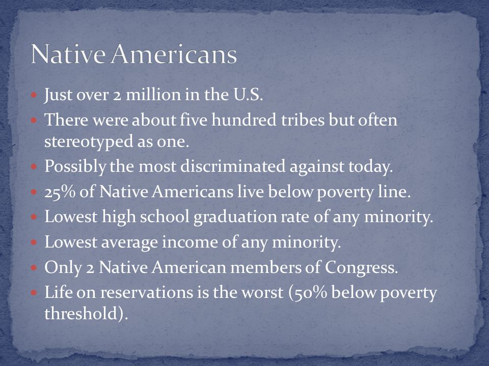 Just over 2 million in the U.S. There were about five hundred tribes but often stereotyped as one.