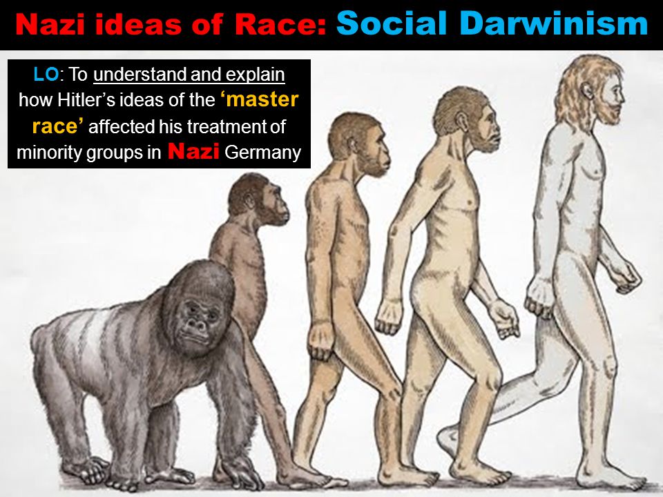 LO: To understand and explain how Hitler’s ideas of the ‘master race’ affected his treatment of minority groups in Nazi Germany Nazi ideas of Race: Social Darwinism