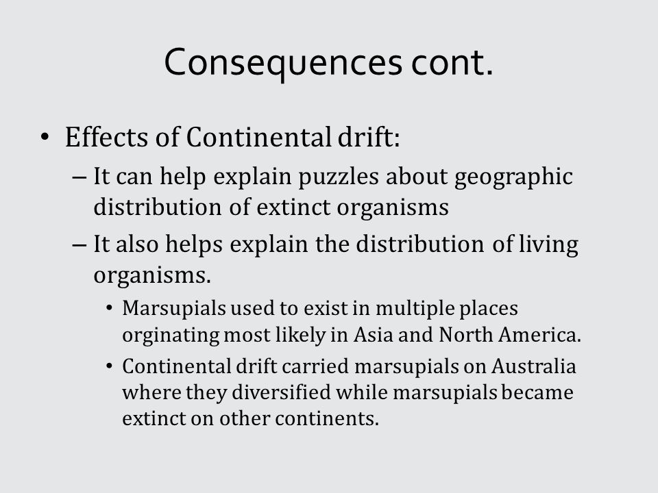 effects of continental drift