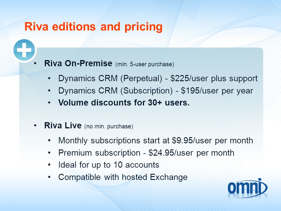 Riva editions and pricing Riva On-Premise (min.