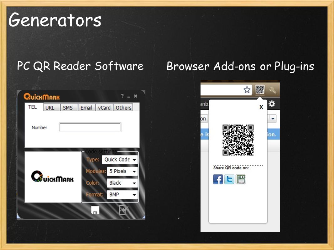 Generators PC QR Reader Software Browser Add-ons or Plug-ins