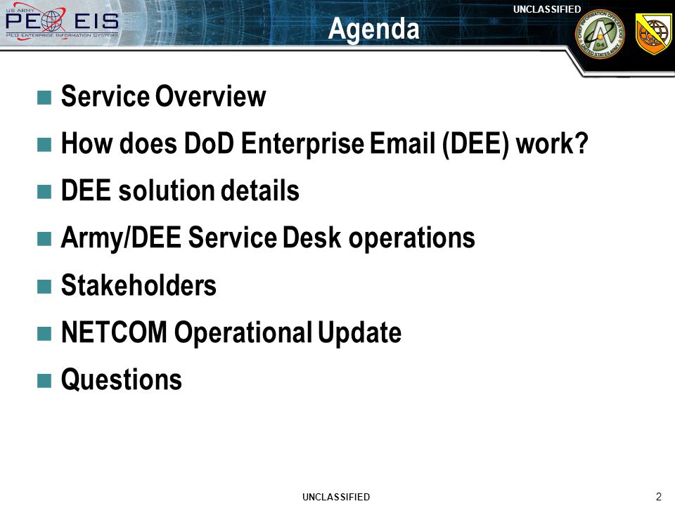 1 Unclassified Army Enterprise Migration To Disa Ltc Peter Barclay