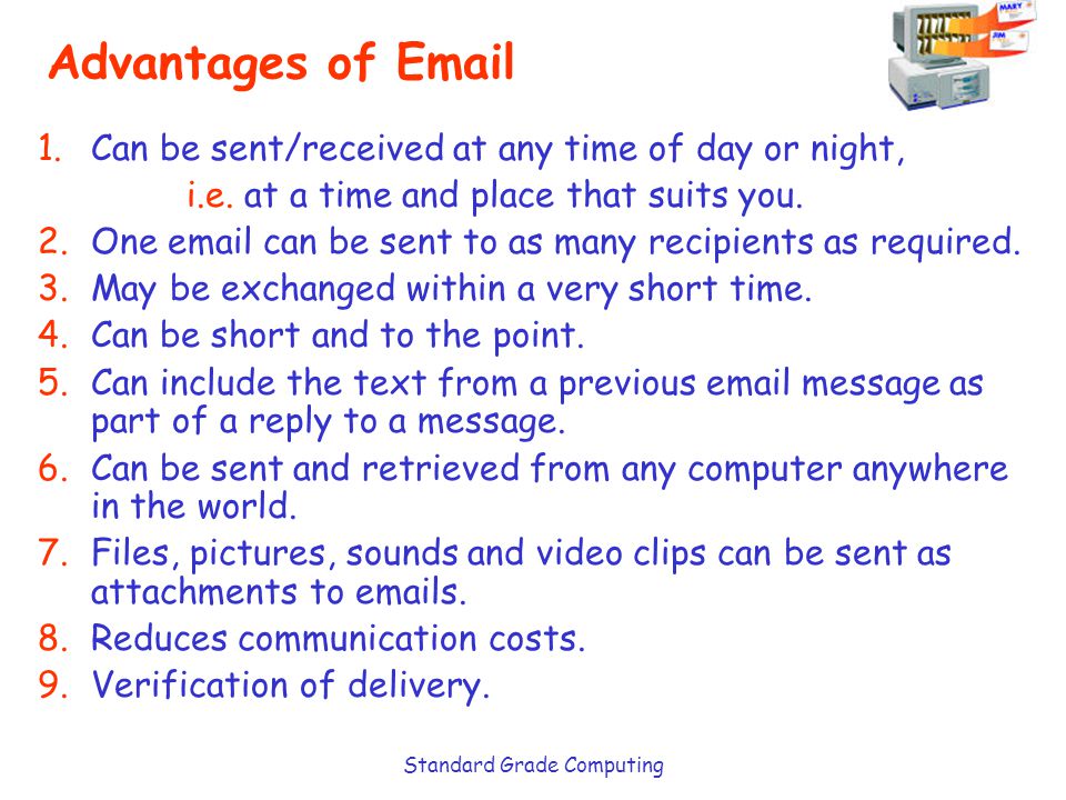 advantages of using electronic mail