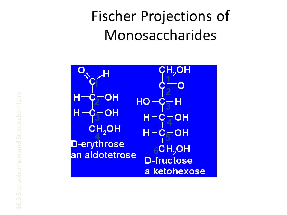 Fischer Projections of Monosaccharides Stereoisomers and Stereochemistry