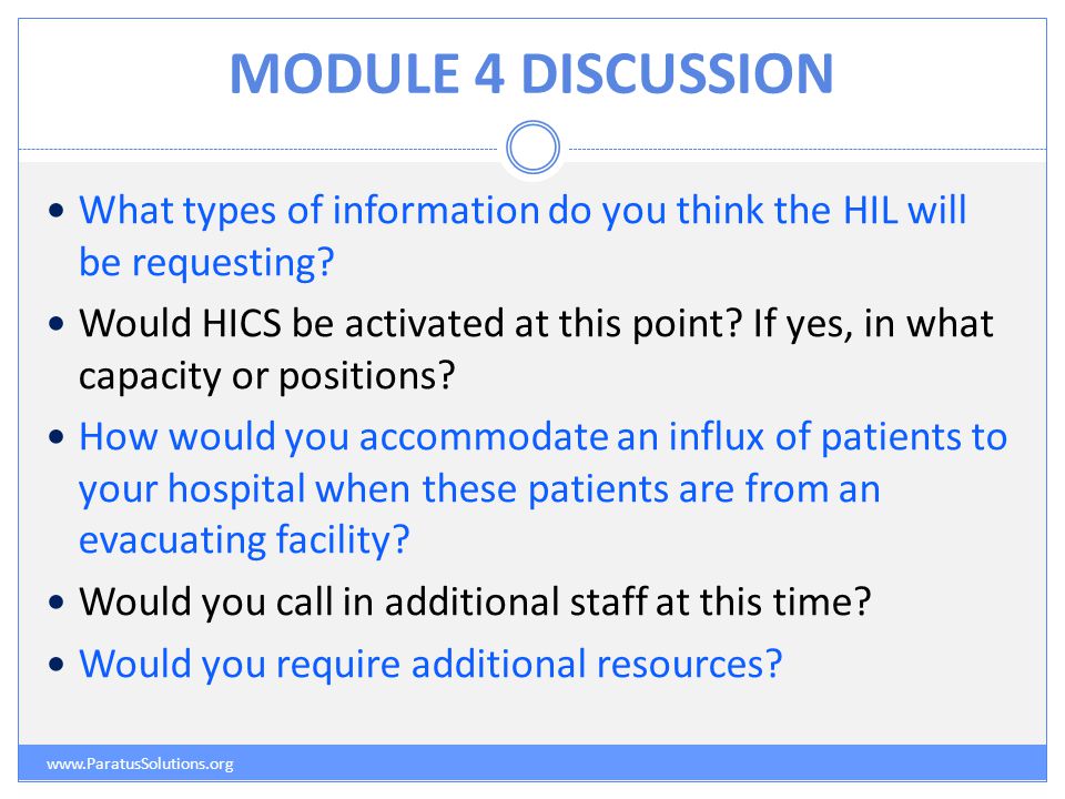 MODULE 4 DISCUSSION   What types of information do you think the HIL will be requesting.