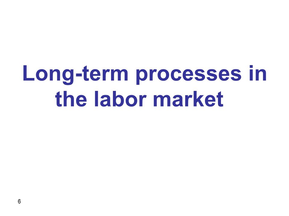 6 Long-term processes in the labor market