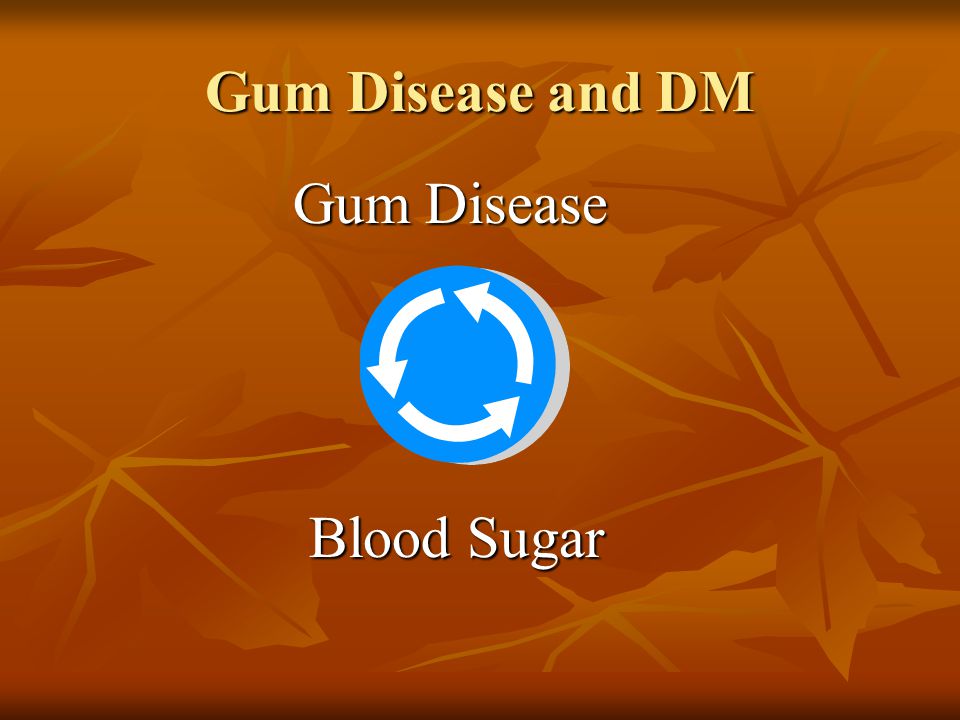 Gum Disease Gum Disease Blood Sugar Blood Sugar Gum Disease and DM