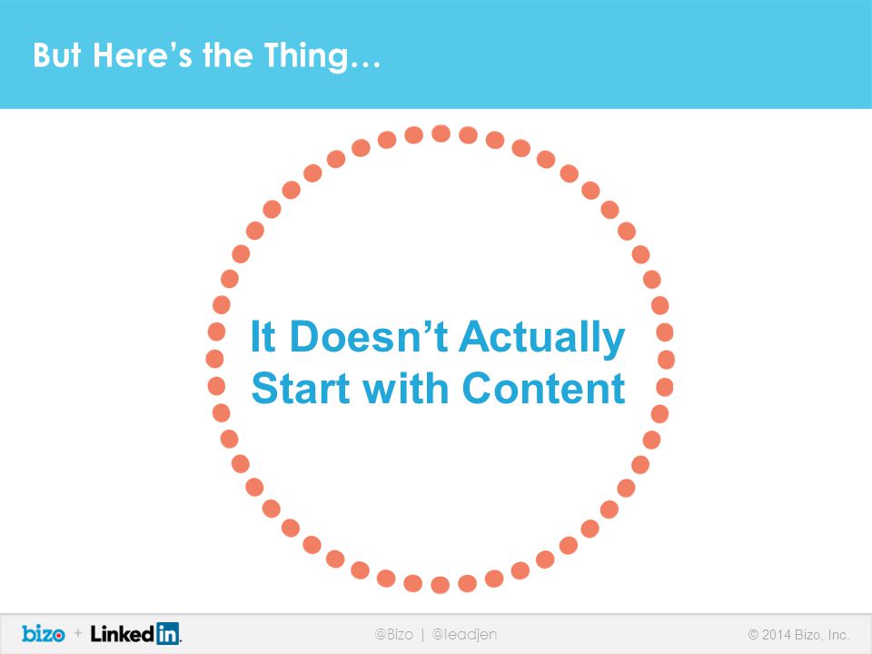 @Bizo © 2014 Bizo, Inc. But Here’s the Thing… It Doesn’t Actually Start with Content