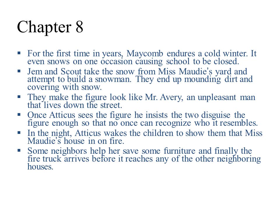 chapter 8 to kill a mockingbird summary