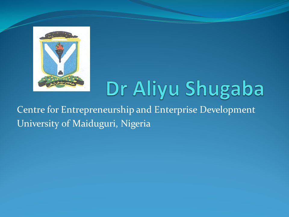 Centre for Entrepreneurship and Enterprise Development University of Maiduguri, Nigeria