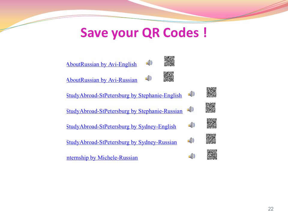 Save your QR Codes ! 22