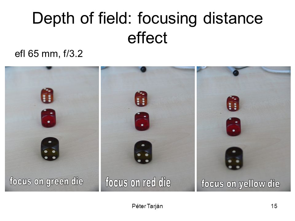 Péter Tarján15 Depth of field: focusing distance effect efl 65 mm, f/3.2