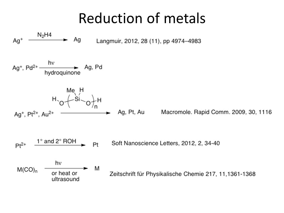 Reduction of metals