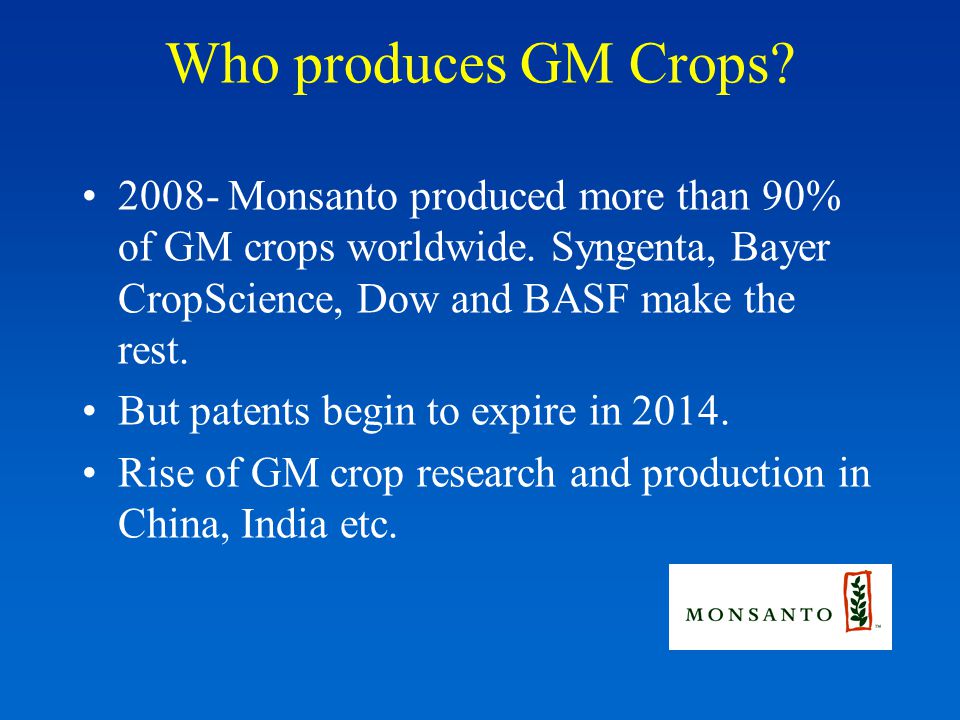 modified crops policy and globalisation issues Dr. Martin