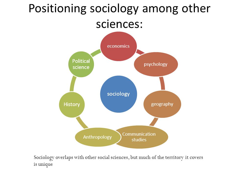 Positioning sociology among other sciences: sociology economics psychology ...