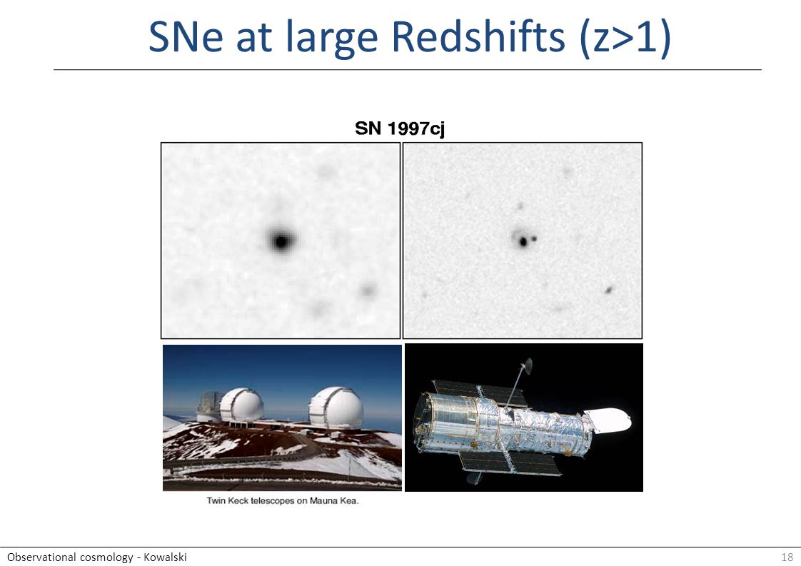 18Observational cosmology - Kowalski SNe at large Redshifts (z>1)