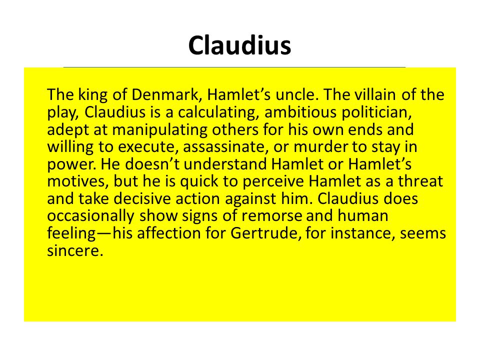 Character analysis Claudius by Shane Karkheck