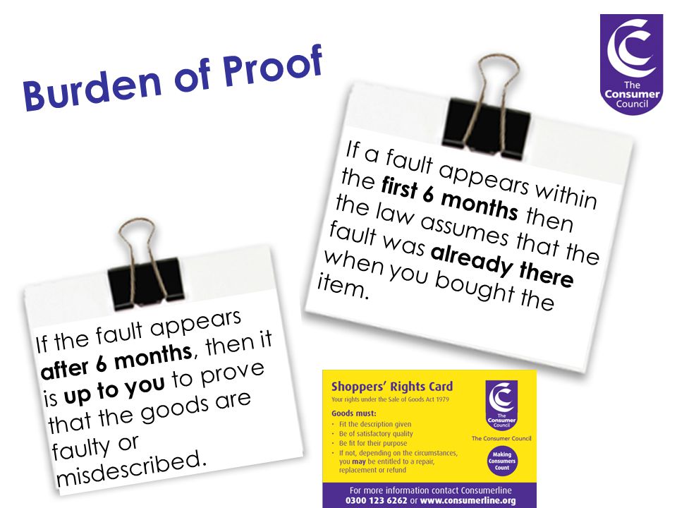 If the fault appears after 6 months, then it is up to you to prove that the goods are faulty or misdescribed.