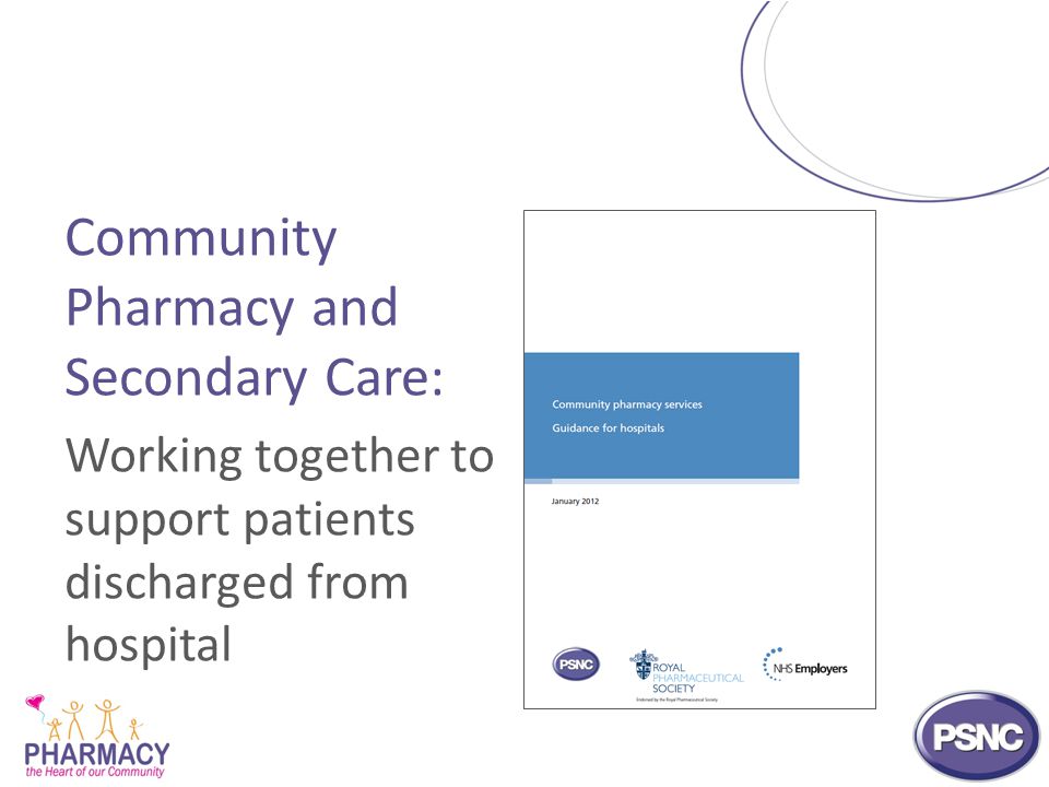 Community Pharmacy and Secondary Care: Working together to support patients discharged from hospital
