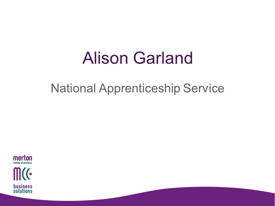 Alison Garland National Apprenticeship Service