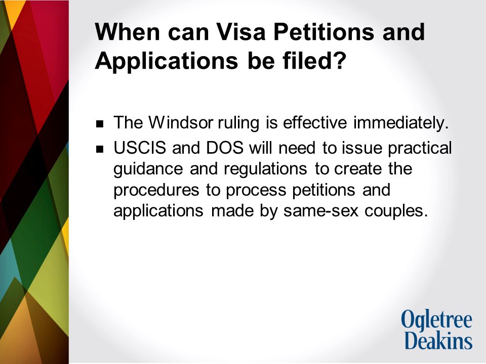 When can Visa Petitions and Applications be filed.