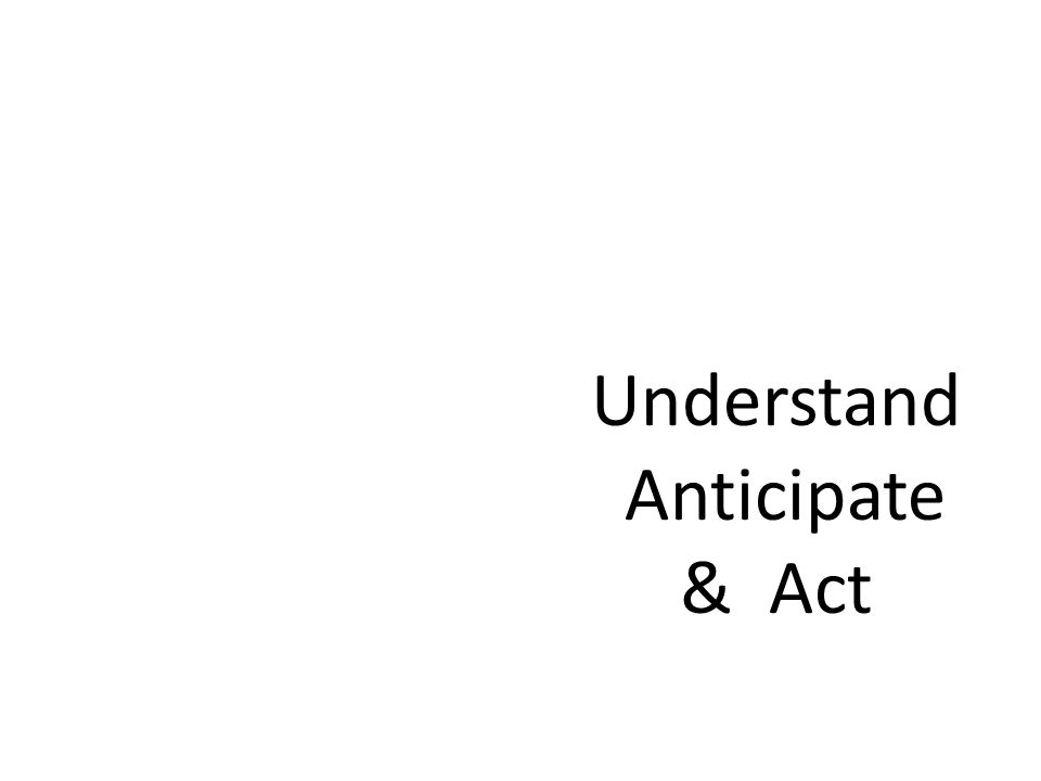 Understand Anticipate & Act
