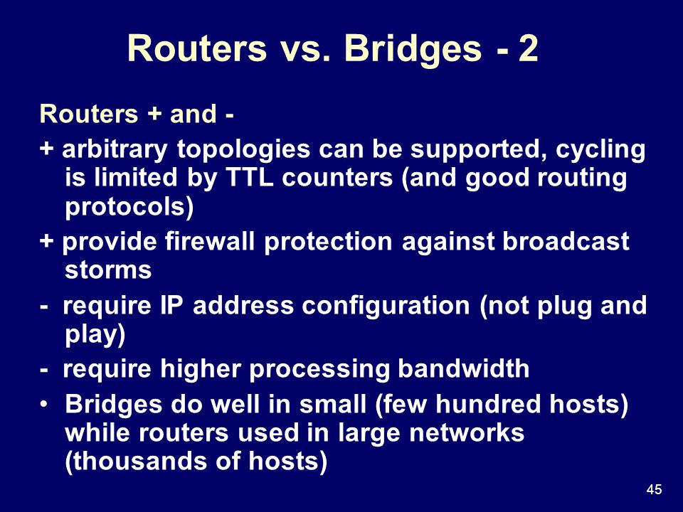 45 Routers vs.