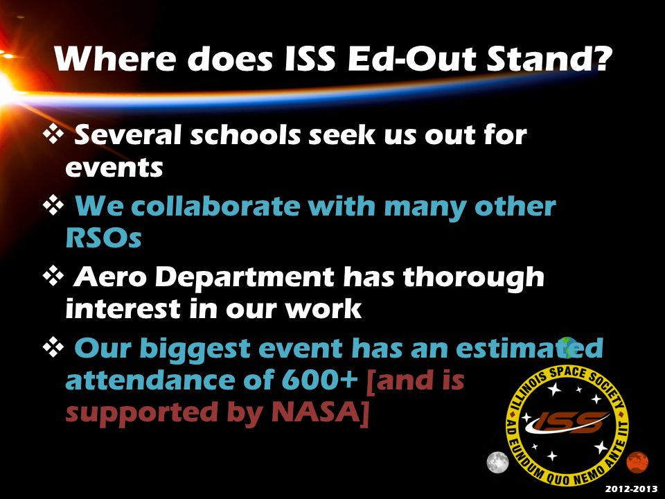 Where does ISS Ed-Out Stand.
