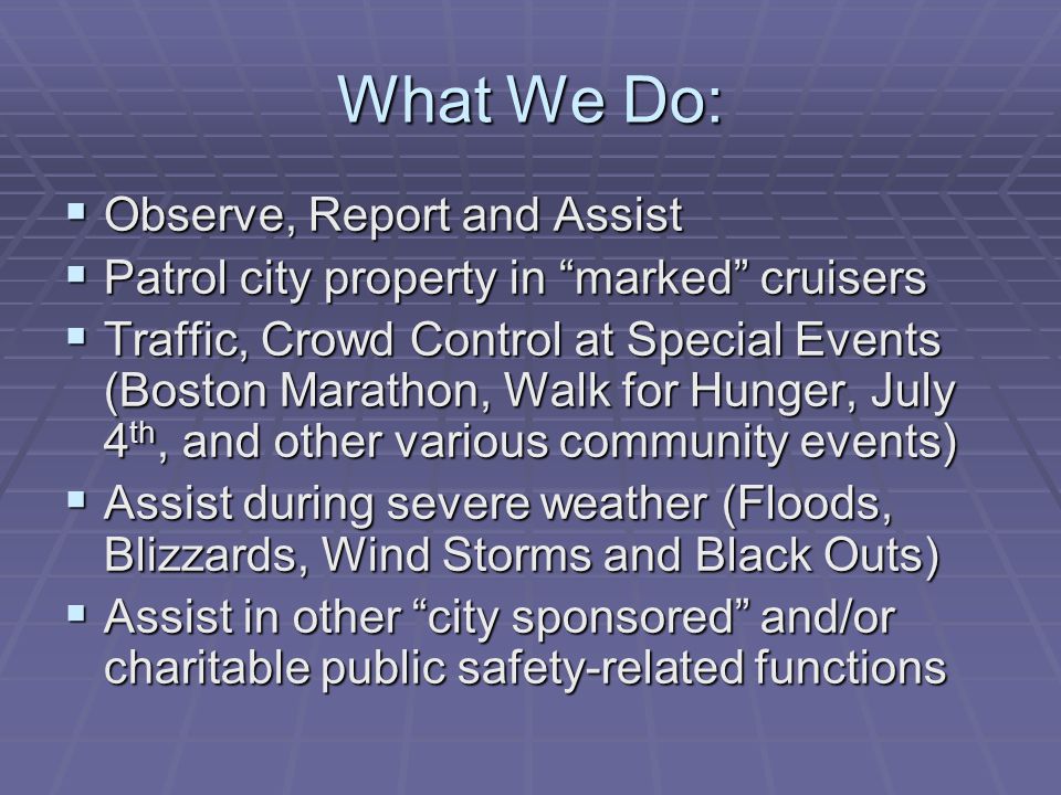 Newton Auxiliary Police Department 1321 Washington Street West 3 What