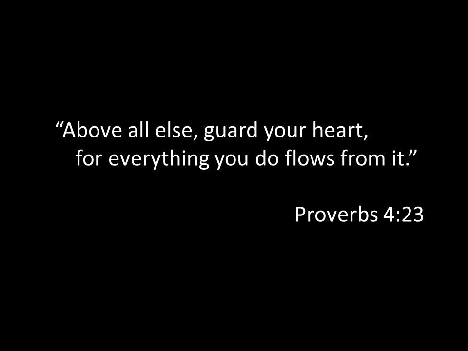 Proverbs 4:23 V2 Guard your heart above all things for it determines the cour... 