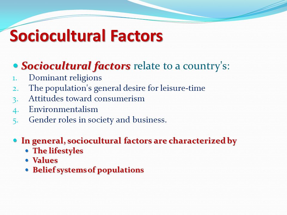 socio cultural environment factors