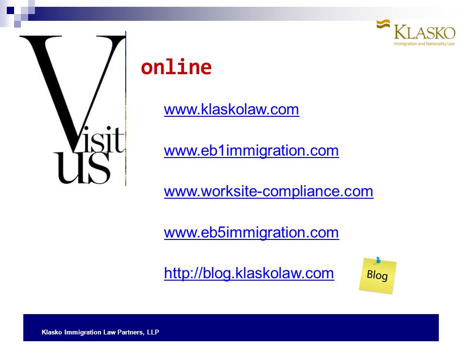 Klasko Immigration Law Partners, LLP online