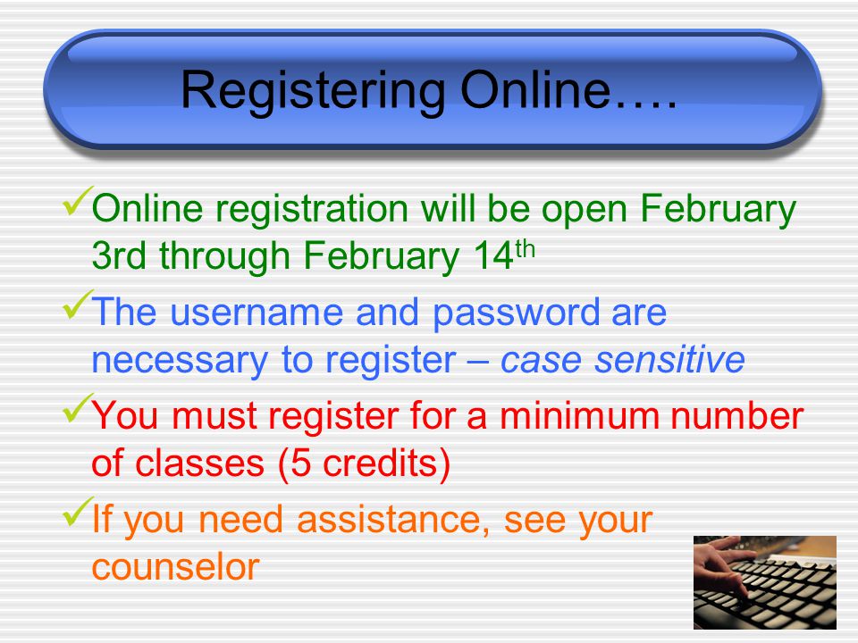 Registering Online….