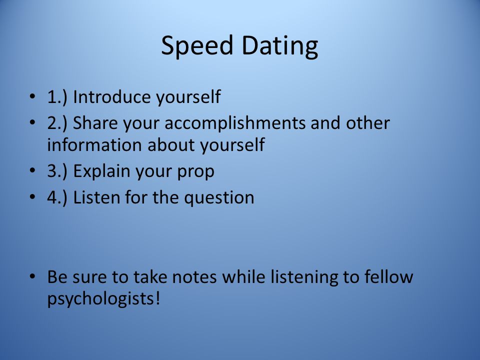 speed​​ dating def)