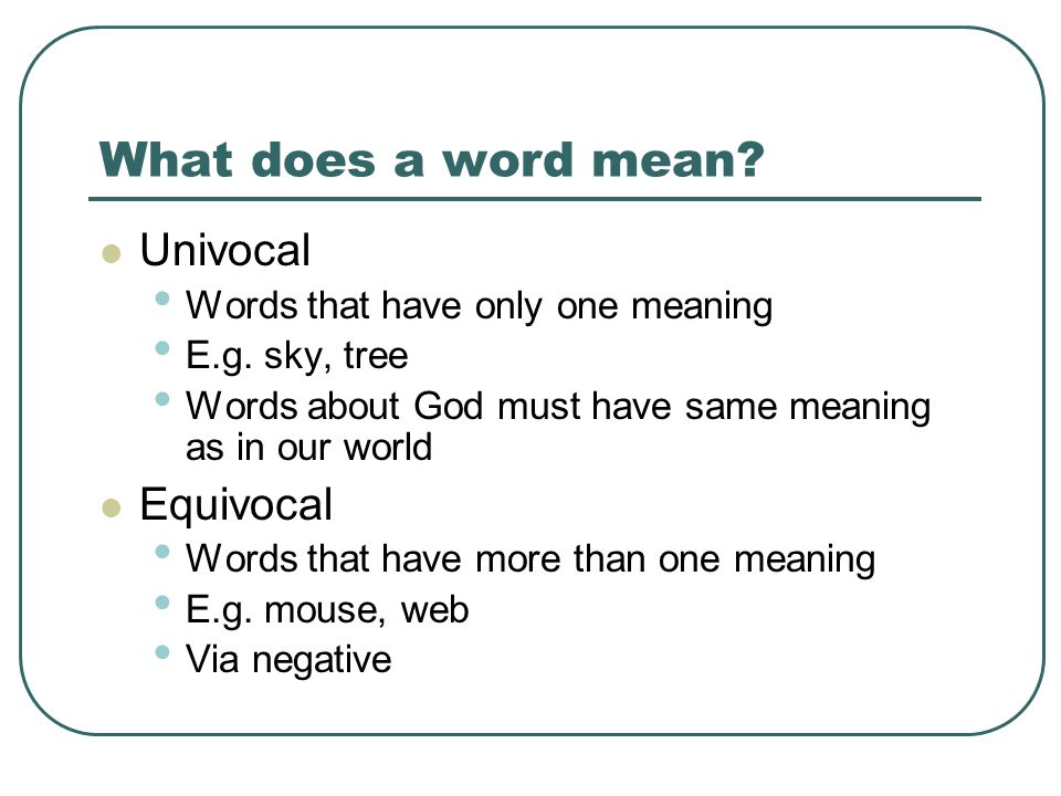 Meaning equivocal Sentences with