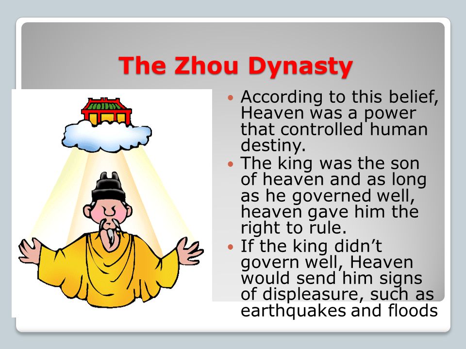 The Zhou Dynasty The Zhou dynasty, a group from the Northwest, moved into the central plains and overthrew the Shang Dynasty.